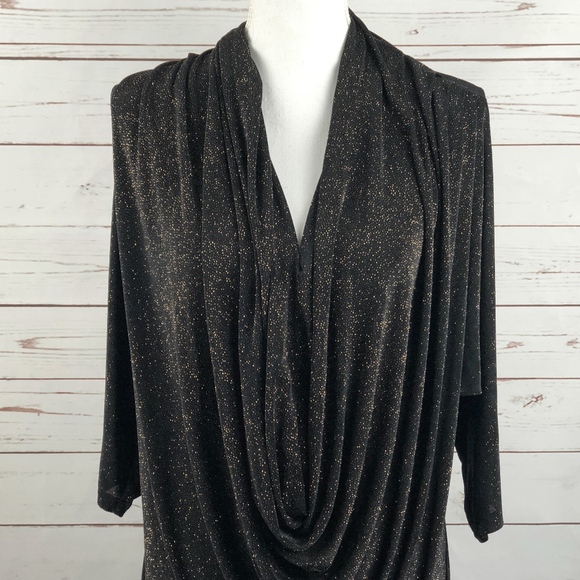 Alice + Olivia Sparkle Draped Neck Top M - Picture 1 of 6